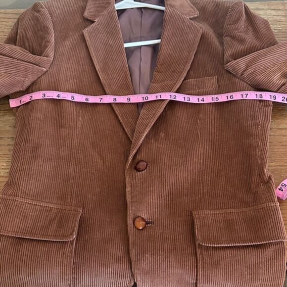 Vintage Mens Corduroy Lapel Blazer 37R Two Buttons Leisure Sport Coat Jacket - Picture 15 of 15